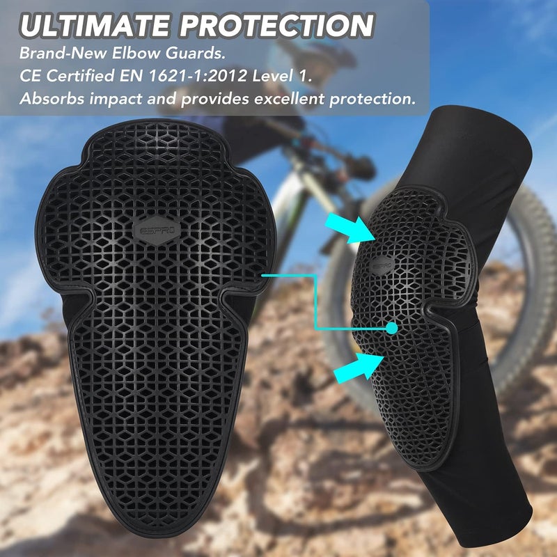 surlim Elbow Protection Pads,Mountain Bike Elbow Guards,MTB Elbow Pads,Skate & Skateboarding Protective Gear - Image 4